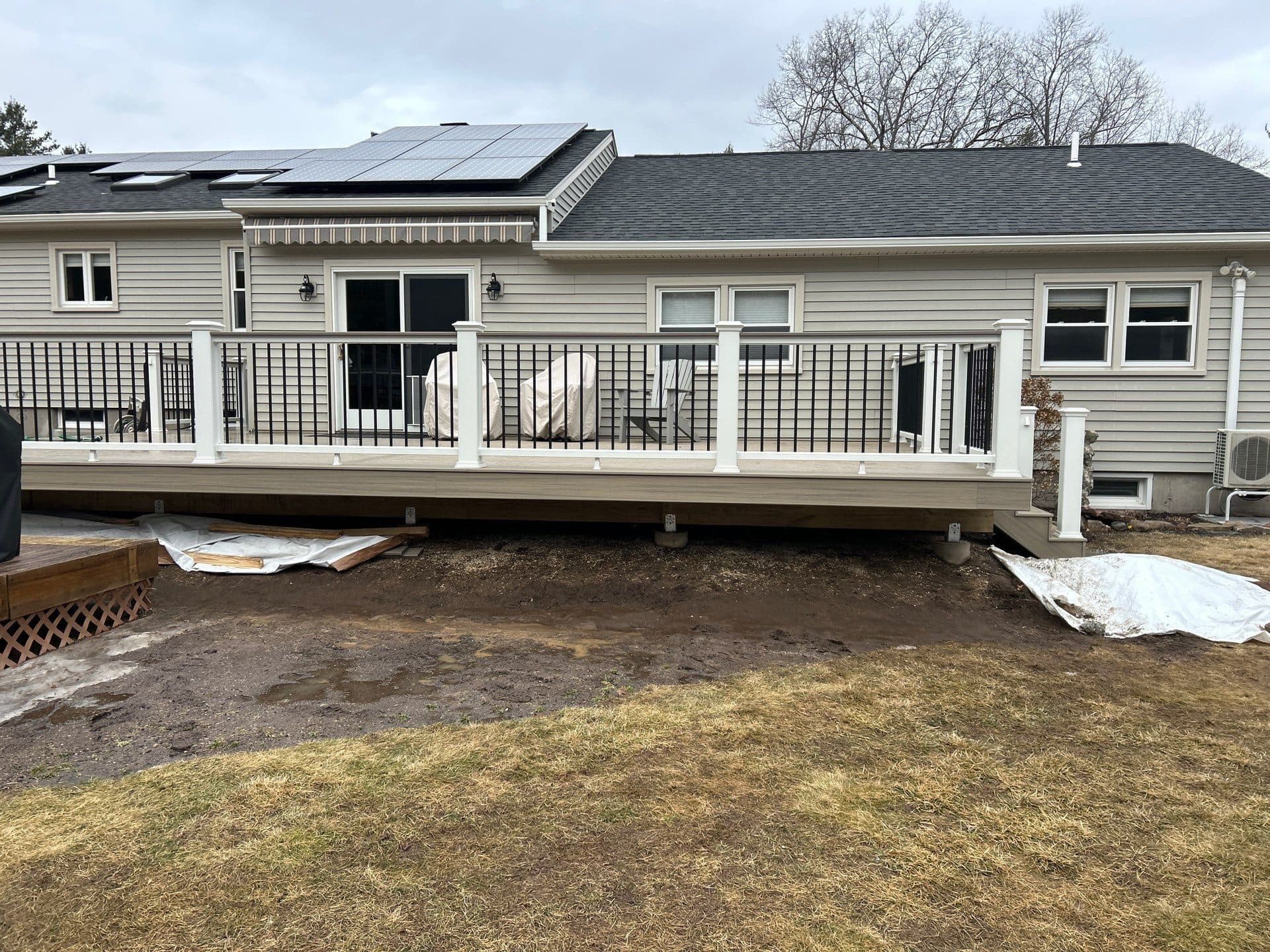 Composite deck with a gazebo on a Central Connecticut home