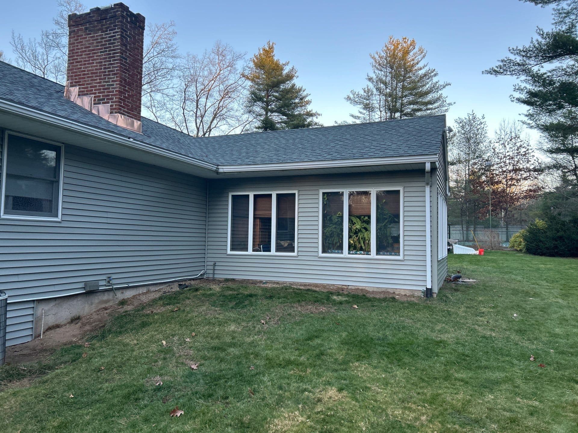 New window unit installed and sealed during a residential window replacement