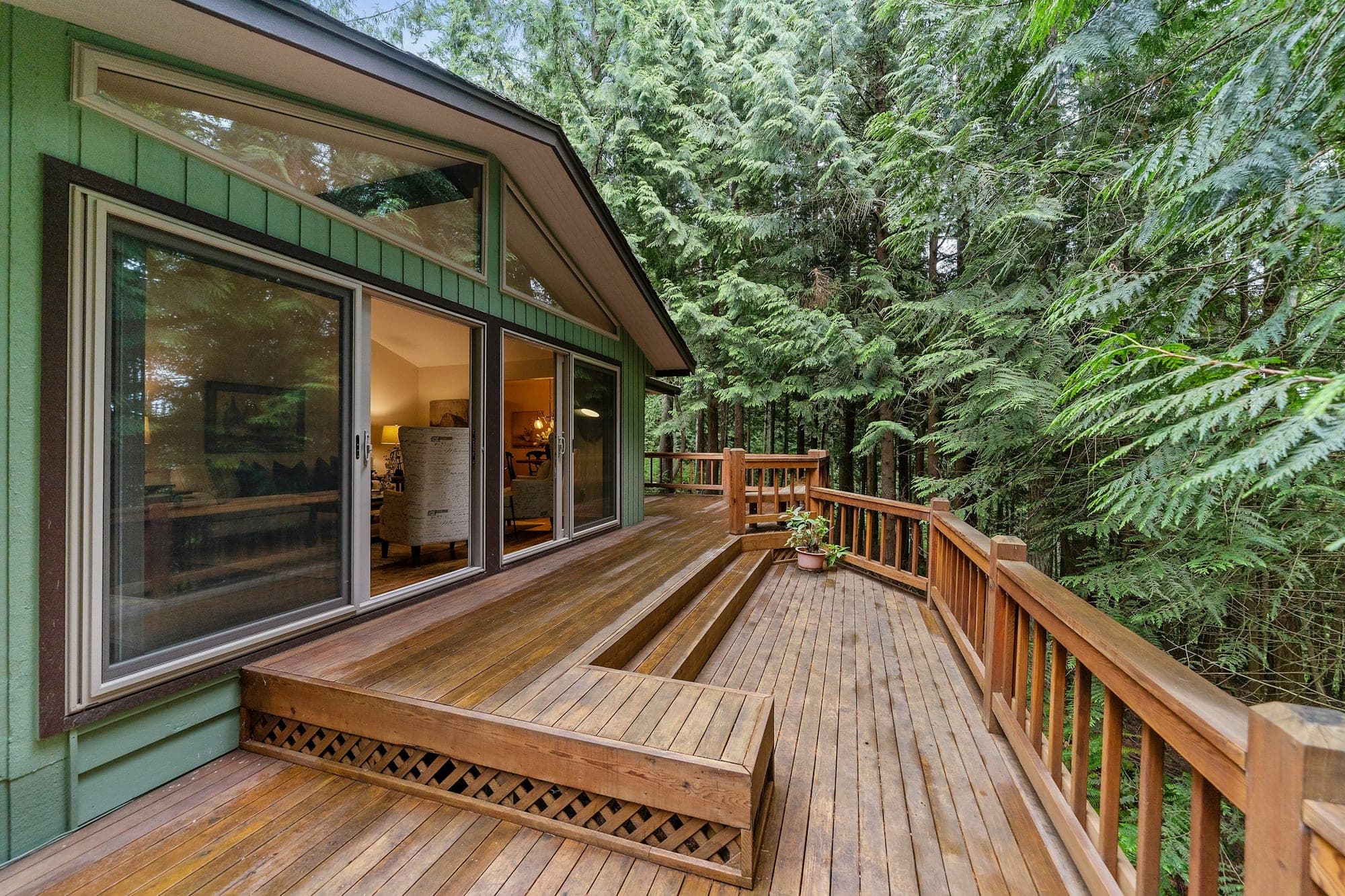 Composite deck and outdoor living space on a Central Connecticut home exterior